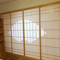 Japanese and Korean tatami doors and windows Tatami lattice door leaf-shaped moving door camphor pine solid wood door custom