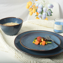 Day Style Creative Ceramic Cutlery Restaurant Steak Tray Western Dining Tray Domestic Vegetable Dish Pan Kilns Varnino Blemishes