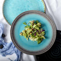 Restaurant hotel creative ceramic tableware 12 inch super large plate household dish chopped pepper fish head fish plate large dumpling plate