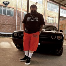 Nuclear explosion Tide Cards American Jail for Hard Han Orange Color Pure Cotton Casual Loose big code Mens overalls 70% shorts