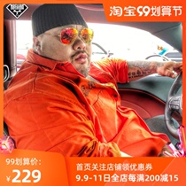 Nuclear explosion Tide brand American prison uniform spring cotton orange shirt casual loose large size long sleeve shirt work clothes