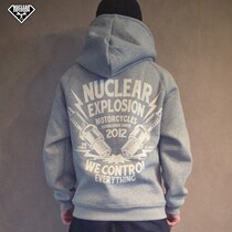Nuclear explosion warm shoulder kangaroo peddle gray locomotive hood hood super large size and plus velvet jacket