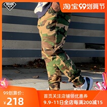 Nuclear explosion trend four seasons straight tube constriction Toe Toe loose military outdoor leisure military fan overalls camouflage pants men