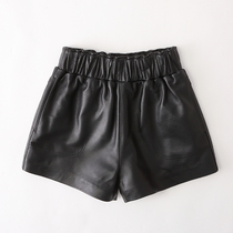 Marquis genuine leather leather pants short ladies 2022 new sheep leather sexy shorts short skirts cute and stylish