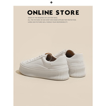 Break Code Pick Up Leak RMB108 Genuine Leather Small White Shoes Woman 2022 Spring New Casual Woman Pine Pastry Thick Base Biscuit Shoes