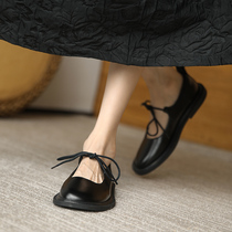 Mary Treasures Shoes Woman Retro Flat Bottom Shoes Single Shoes Woman 2022 New low heel JK Little leather shoes Women Summer thin