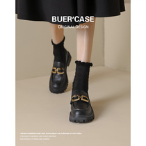 Full Real Leather Thick Bottom Lefu Shoes Womens Soft Base Day Ensemble Jk Yinglun Wind Small Leather Shoes 2022 Spring Autumn New Single Shoes Woman