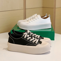 2021 Summer new small white shoes womens muffin bottom heightening genuine leather mesh red 100 hitch biscuit shoes casual board shoes