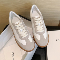 Dexun shoes womens 2021 new net red wild leather flat white shoes womens retro casual board shoes ins tide