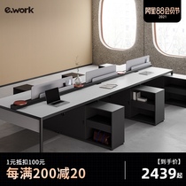 ework staff office computer desk Office table and chair combination Staff seat 2 4 people four-person office furniture