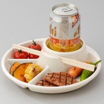 Japan imported picnic plate Plastic dinner plate grid dinner plate Lunch plate Childrens plate picnic barbecue plate