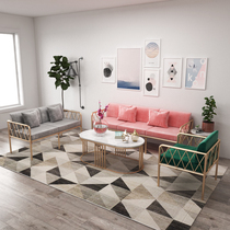 ins small sofas net red style clothing shop sofa composition Nordic gold minimalist bigey sofa combinations