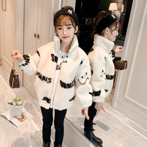 Girl Net Red Hairy Sweater Jacket Foreign Air Half High Collar Winter Dress Warm CUHK Boy Girl Plush Fur External Hitch Jacket