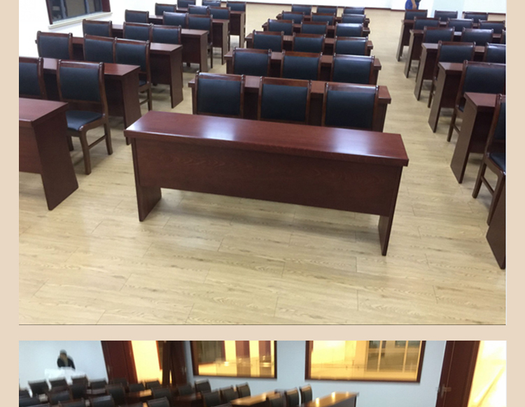 油漆双人课桌会议桌培训桌1.2米条桌实木皮会议室桌椅组合条形桌
