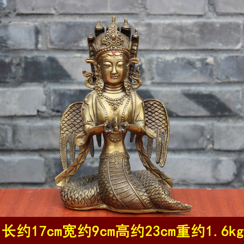 純銅龍樹菩薩精工龍樹仏母仏像置物女蛇仙