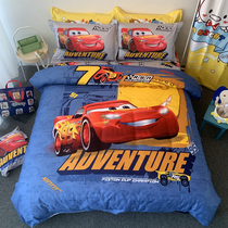 Car McQueen cotton cartoon bedding four-piece bed hat cotton cute boy childrens bed three-piece set