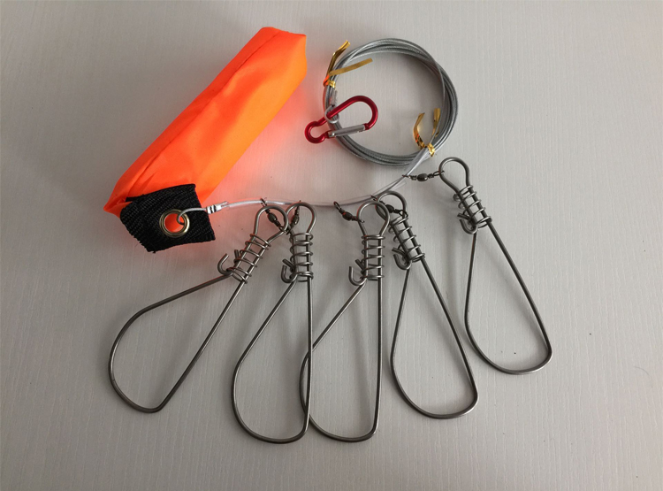 不锈钢锁鱼扣钢丝锁鱼器活鱼扣穿鱼串鱼工具路亚鱼锁钓鱼用品