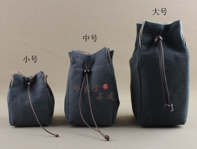 麻布杯袋 茶具布袋 茶具布包 旅行杯袋 收纳包 手串文玩袋 中号