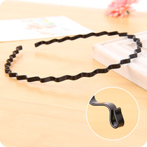 Black Iron Art Wave Hair Stirrup Tide Men And Women Wash Face Wash Face Han Version High Elastic Hair Card Headwear Movement Press Hair Ring