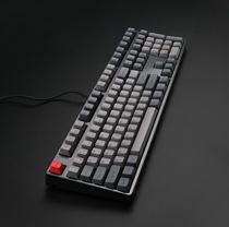 Akko PBT two-color keycap 108 black side engraved light gray black red horizon midnight clown queen