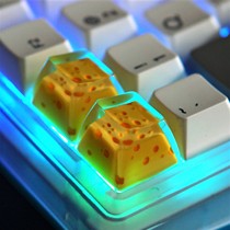 Personality key cap CHEESE CHEESE Cheese creative handmade resin key cap customized transparent key cap SA height