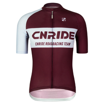 CR summer new short sleeve cycling clothes road mountain bike wine red slim slim competition team version quick dry top