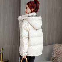 Lady Short Down Cotton Clothing Cotton Suit Woman 2021 New Korean version loose 100 hitch white bright face bread jacket jacket