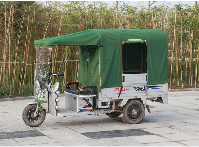 全封闭电动三轮车棚雨棚加厚方管快递车雨蓬挡风防雨改装遮阳棚