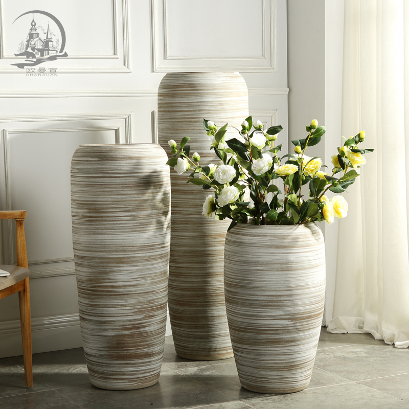 Jingdezhen ceramic large vase furnishing articles Europe type restoring ancient ways is the sitting room TV ark, ground flower adornment ornament