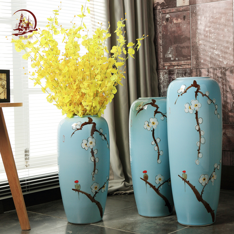 Jingdezhen European ceramic floor to the sitting room is I and contracted creative household vase floral decorations furnishing articles