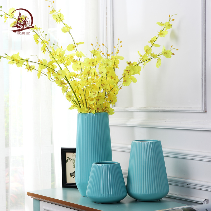 Modern ceramic creative white vase contracted sitting room TV ark of dry flower arranging home decoration furnishing articles