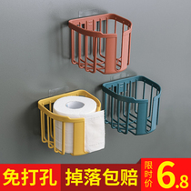 Free Punch Toilet Paper Towel Box Toilet Shelve Toilet Shelve Toilet Paper Hanging Wall Toilet Paper Roll Paper Box Wall-mounted