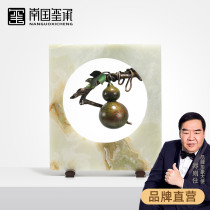 Jade safe buckle ornaments pure copper gourd new Chinese Villa living room soft decoration hotel lobby creative ornaments