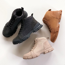 Foreign trade high-end tail goods autumn and winter plus velvet warm leather mens and womens shoes Martin boots British style pig Papi tooling boots