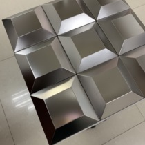 Stainless steel mosaic background wall 3d gold metal tile rose gold silver mirror wall brick pagoda shape