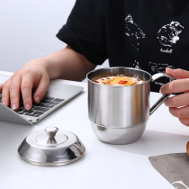 304 stainless steel cup with cup office tea cylinder anti - drop kindergarten special large capacity childrens mouth cup