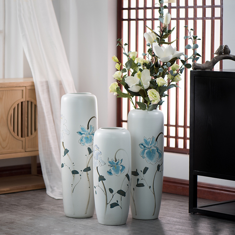 Jingdezhen ground vase large - sized ceramic porch Chinese style is I and contracted dry flower arranging flowers floral furnishing articles big living room