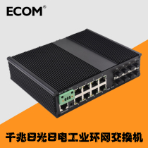 one thousand trillion 8 light 8 electric industrial ring network Switch new fiber transceiver rail style hanging ear lightning protection hanging wall