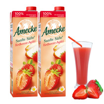 Amecke freshly squeezed strawberry apple mixed juice feast large bottle beverage imported from Germany 1L*2