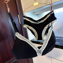 Qing 21 bra set simple and fresh modal deep V no steel ring ladies underwear smooth breathable thin cotton good wear