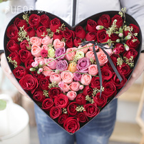 Rose bouquet birthday Chengdu send flower shop express delivery in the same city to send flowers Shuangliu Chongqing flower Valentines Day Pixian County