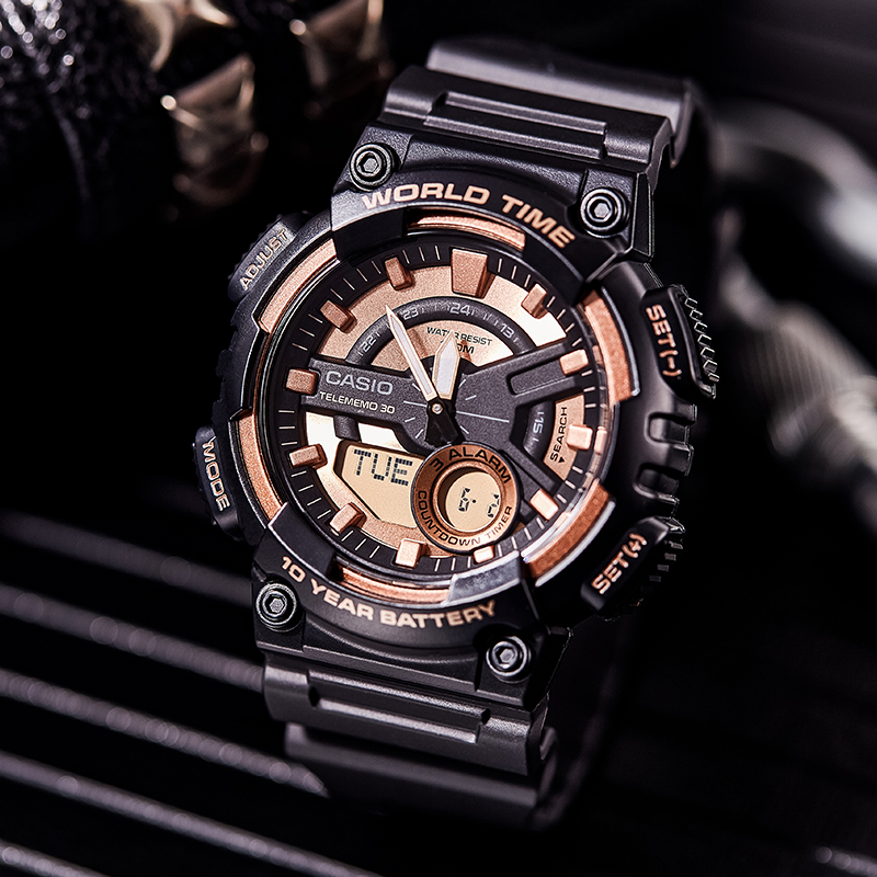 hongkong direct mail casio watch men and women bla gold sports waterproof electronic watch aeq-110w-1a