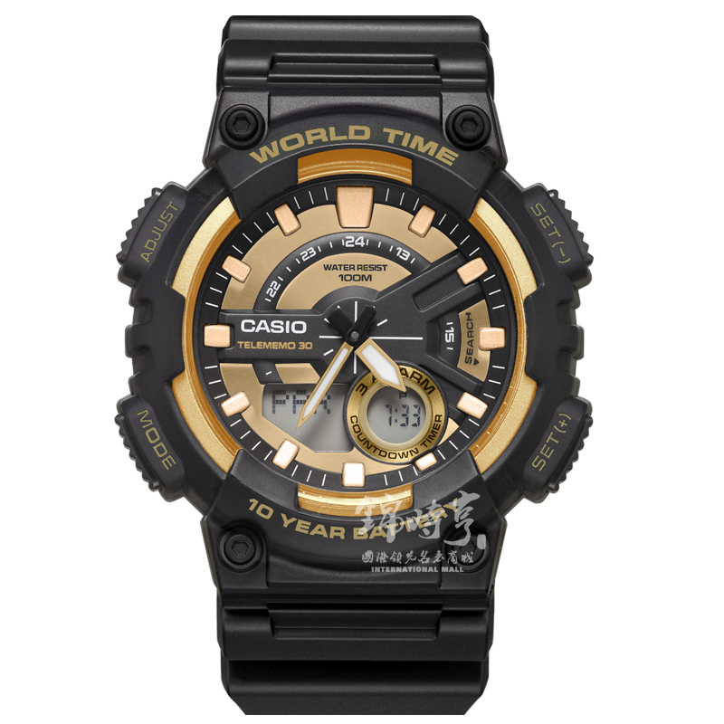 hongkong direct mail casio watch men and women bla gold sports waterproof electronic watch aeq-110w-1a