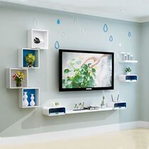 Wall shelf partition wall hanging TV cabinet background wall decoration frame living room TV wall cabinet small TV apartment