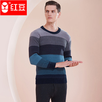 Red Bean Warm Underwear Men Add velvet and thickened Set Middle-aged and Old-age Roller Rolls Outside Winter Wear and High-end Lift Flower