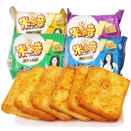 米多奇烤香馍片500g整箱早餐食品烤馍饼干蒸馍馒头片休闲零食包邮