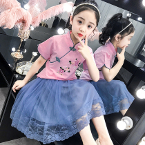 Hanfu girl Net red dress 2021 New Foreign Girl Costume Super fairy children Chinese style princess dress