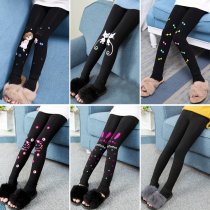 Girls leggings 2019 autumn and winter New Fashion children pants plus velvet thickened outer wear big childrens trousers winter wear