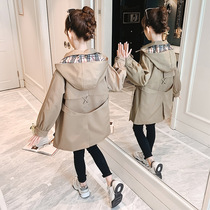 Girls windbreaker coat Spring and Autumn 2021 New Korean version of foreign style childrens autumn clothes
