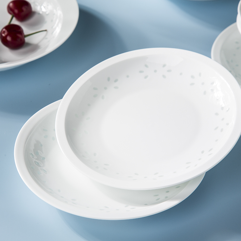 Jingdezhen household of Chinese style household combination suit white porcelain tableware and exquisite porcelain dishes bulk, microwave sterilization